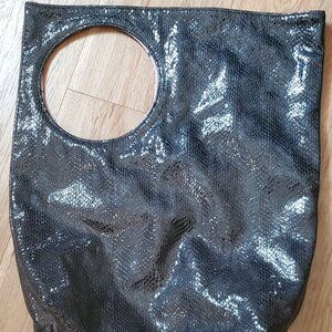 Tina Frantz Rare Large Glossy Slouchy Shoulder Bag Purse Snake Print